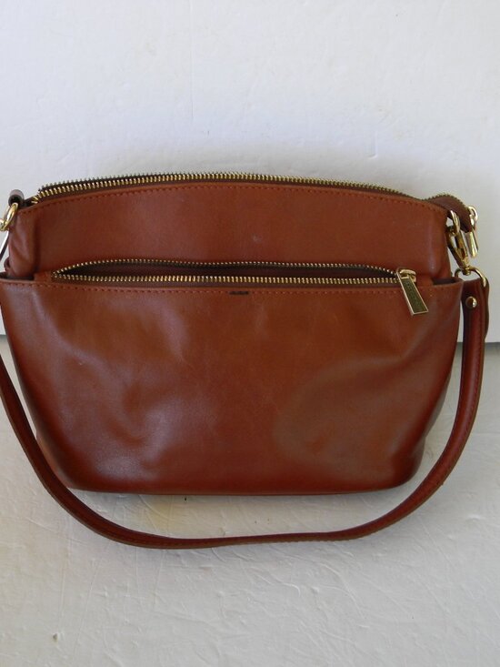Divina Firenze Handbags - DIVINA FIRENZE BROWN LEATHER MADE IN ITALY MEDIUM SHOULDER BAG